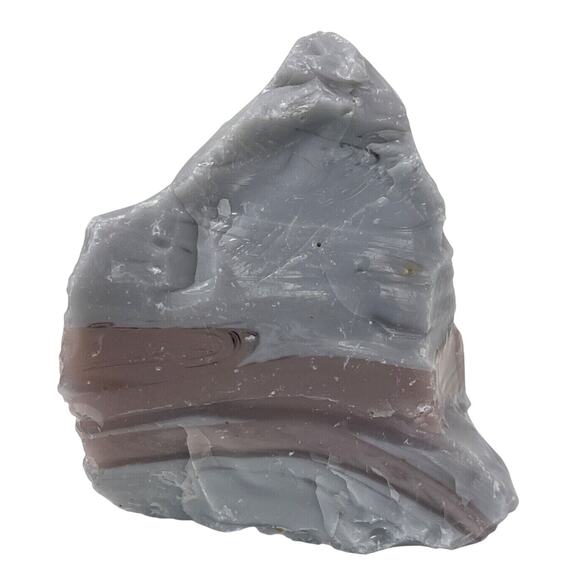 Gray Pink Layered Art Glass Cullet Opaque Slag #5L133 - Picture 2 of 6